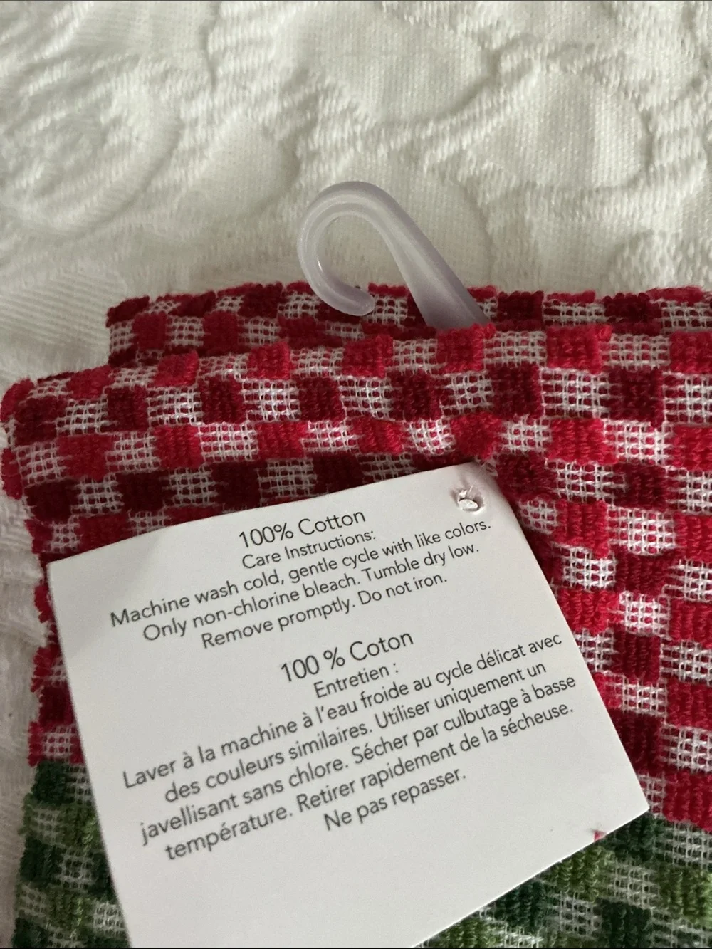 KitchenAid Red and Green Check Holiday Towel with Red Tree ceramic holder🎄 NEW